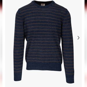 Faherty Brand Sconset Chestnut Striped Crewneck Pullover